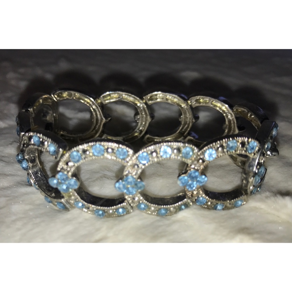 Faux Diamond Light Blue Bracelet